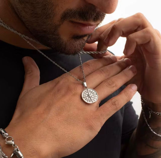 Mens Compass chain (Silver)