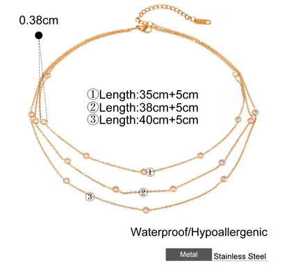 Triple layered diamond Necklace