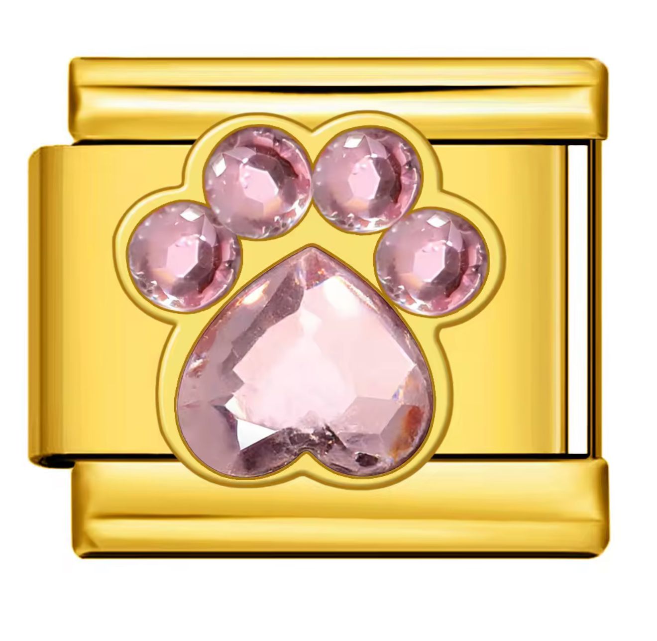 Pink diamond paw charm