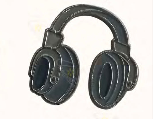 Black headphone Badge