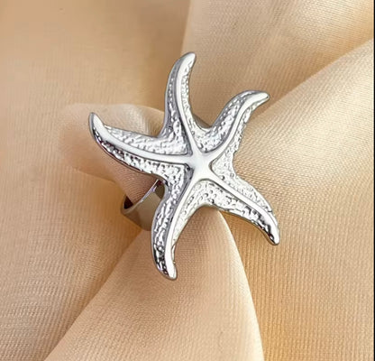 Silver Shell Set of 4 Rings