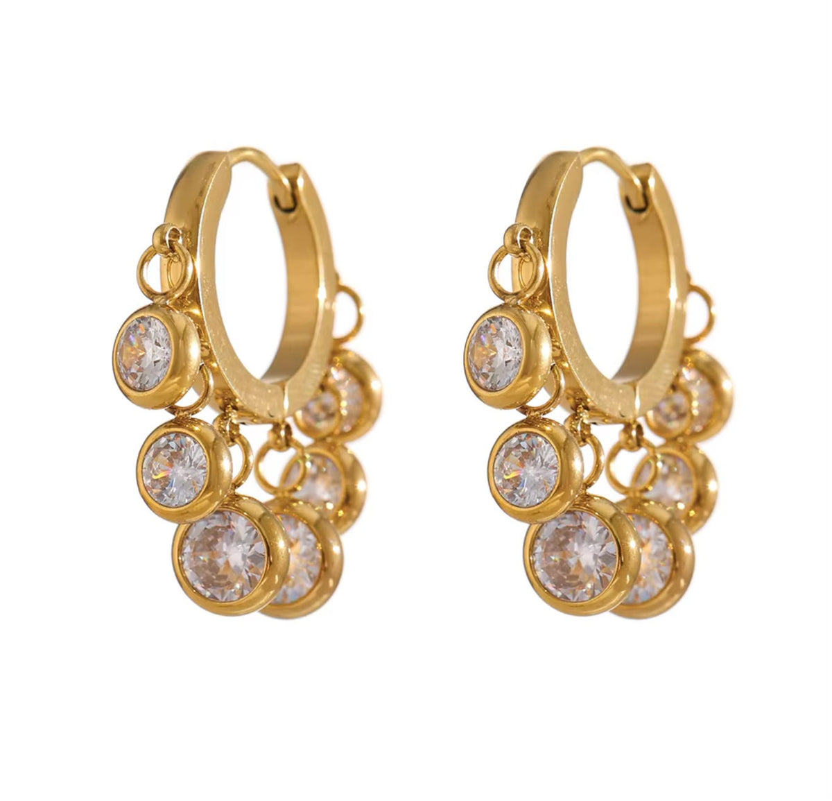 Dangling White stone earrings