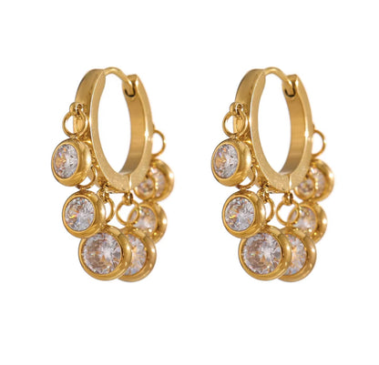 Dangling White stone earrings