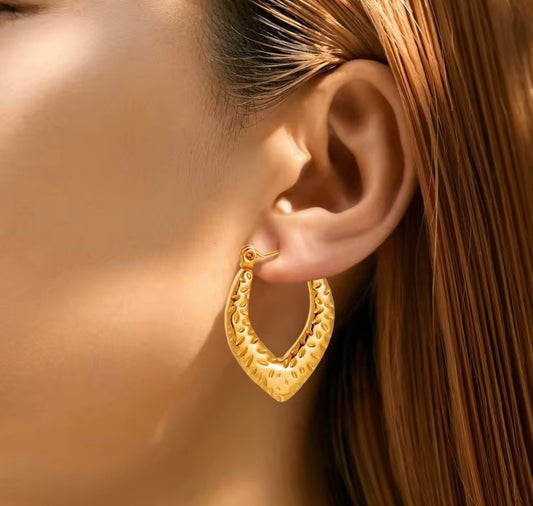 Textured Golden Earrings