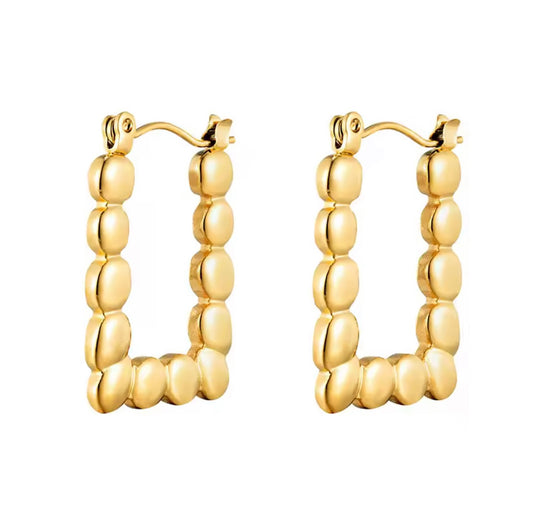 Rectangular Ball Earrings