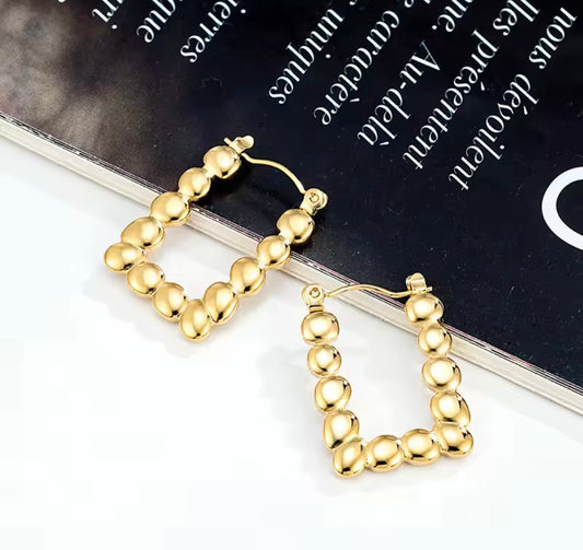 Rectangular Ball Earrings