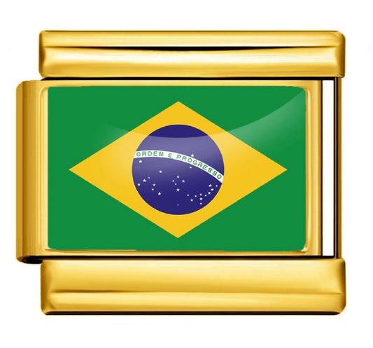 Gold base Brazil Charm