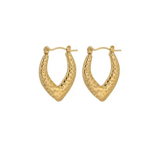 Textured Golden Earrings