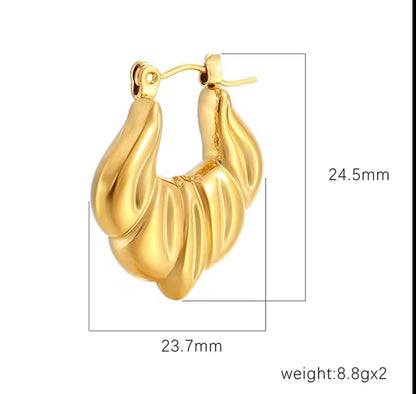 Flatened Layered Earrings