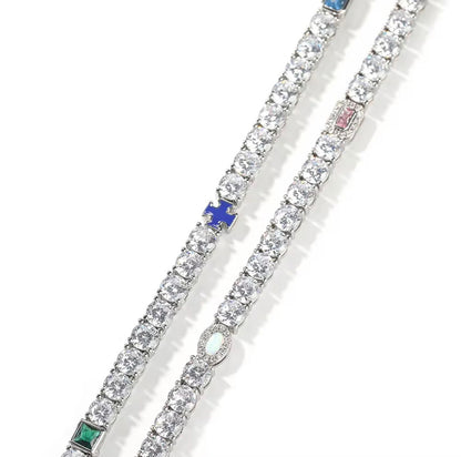Mens Tennis Gemstone Chain