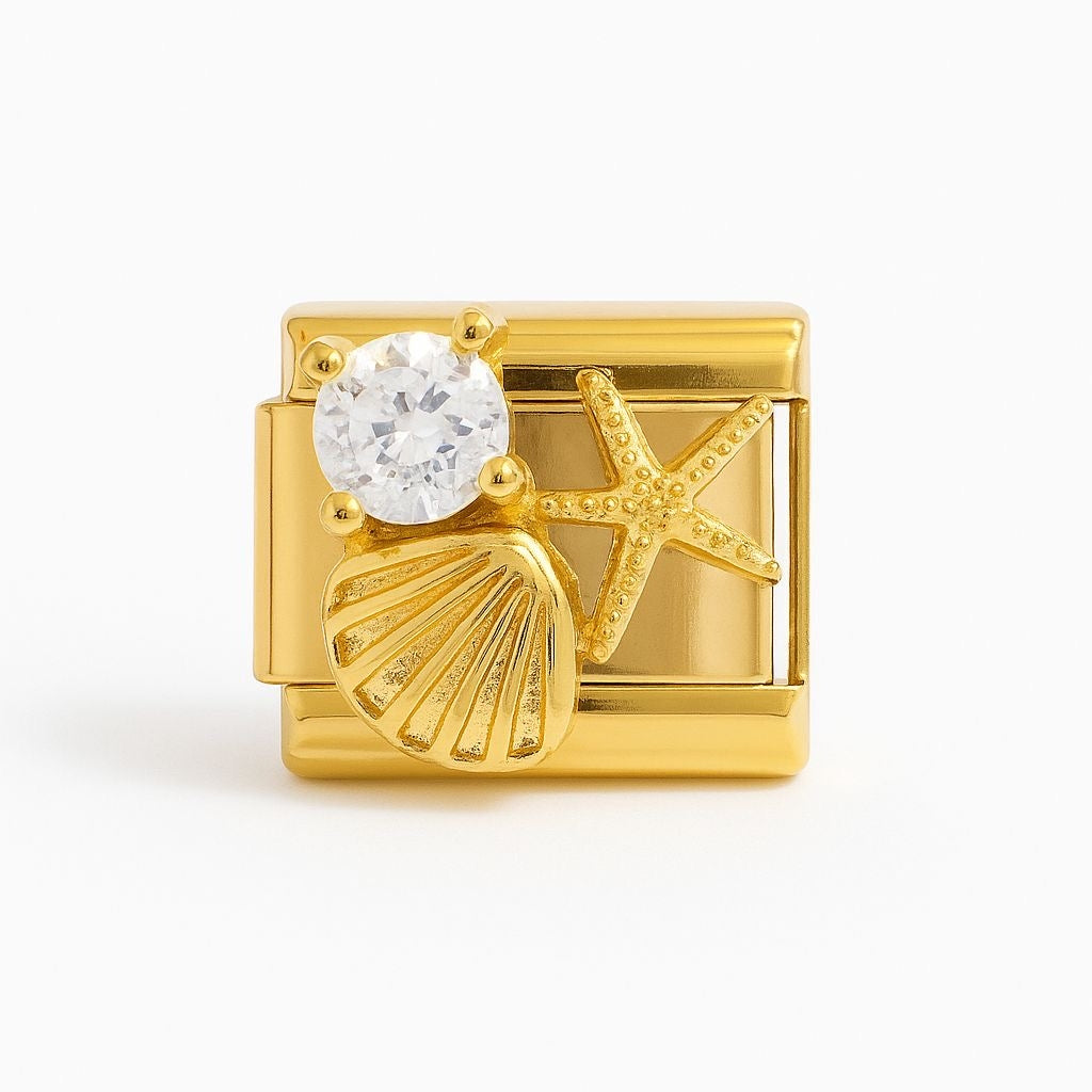 Diamond seashell Charm