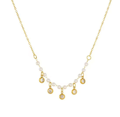Pearl diamond necklace