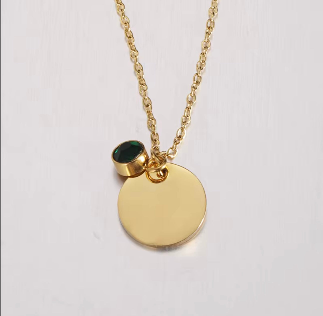 Engraving stone necklace