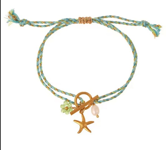 Rope charm bracelet