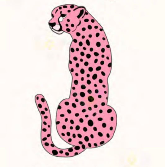 Pink cheetah Badge