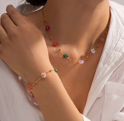 Colourful flower bracelet
