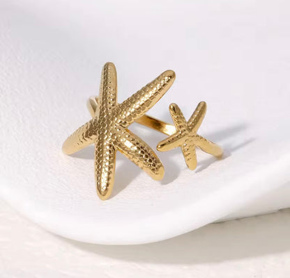 Gold Shell Set of three Rings(golden)