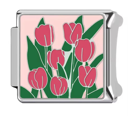 Red tulips charm