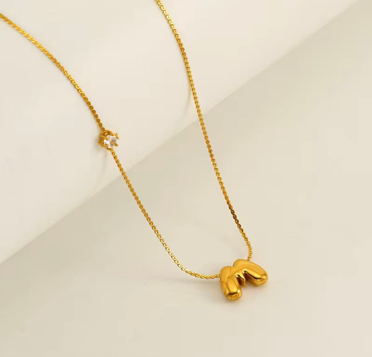 Mini bubble balloon letter alphabets 18k Gold plated