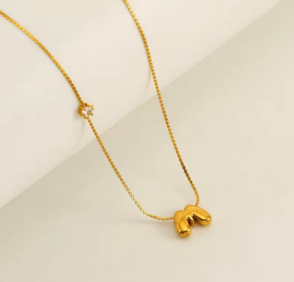 Mini bubble balloon letter alphabets 18k Gold plated