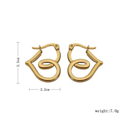 Interlocked Heart Earrings