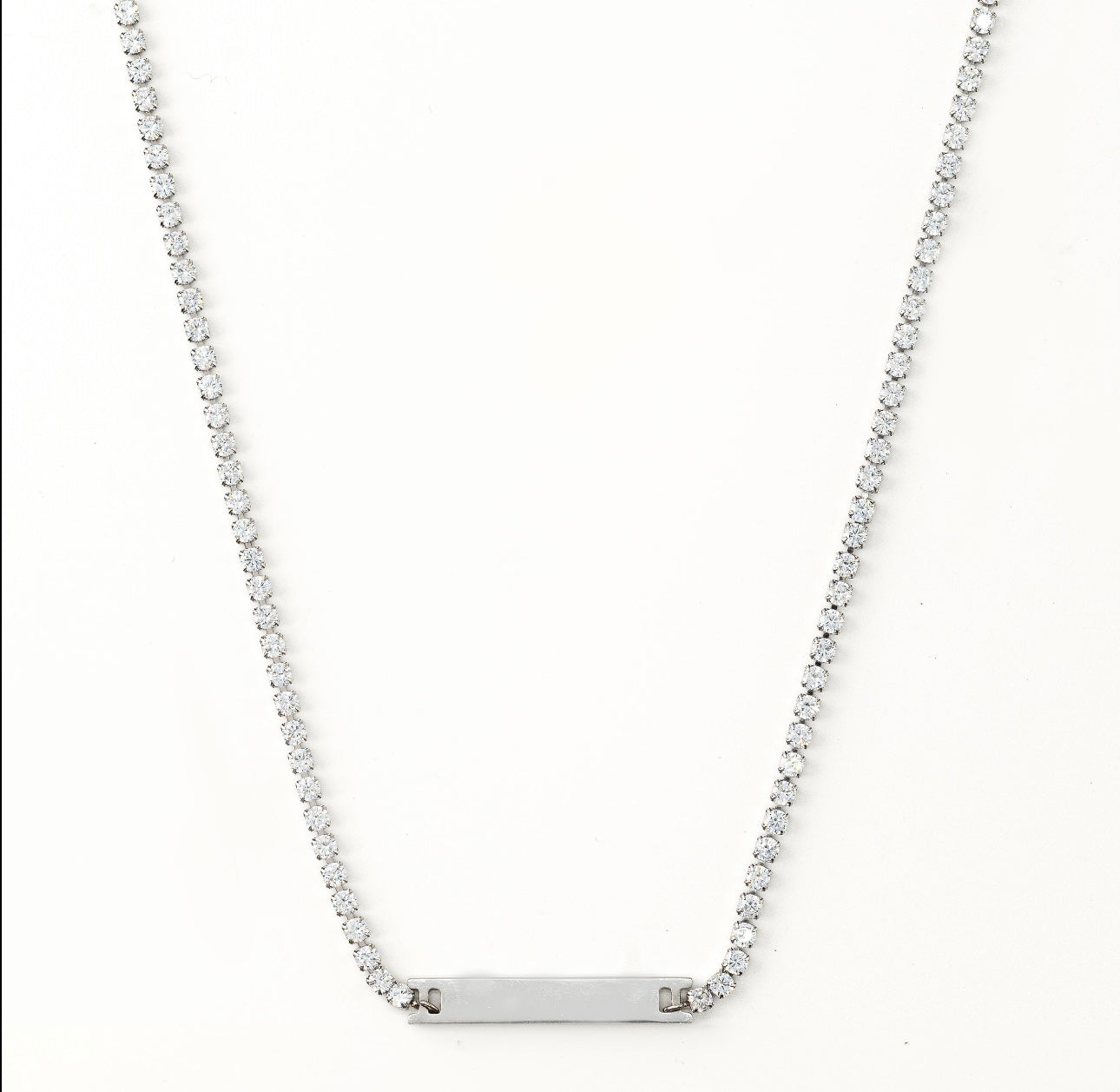 Tennis Engraveable Silver Necklace