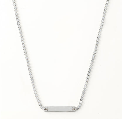 Tennis Engraveable Silver Necklace