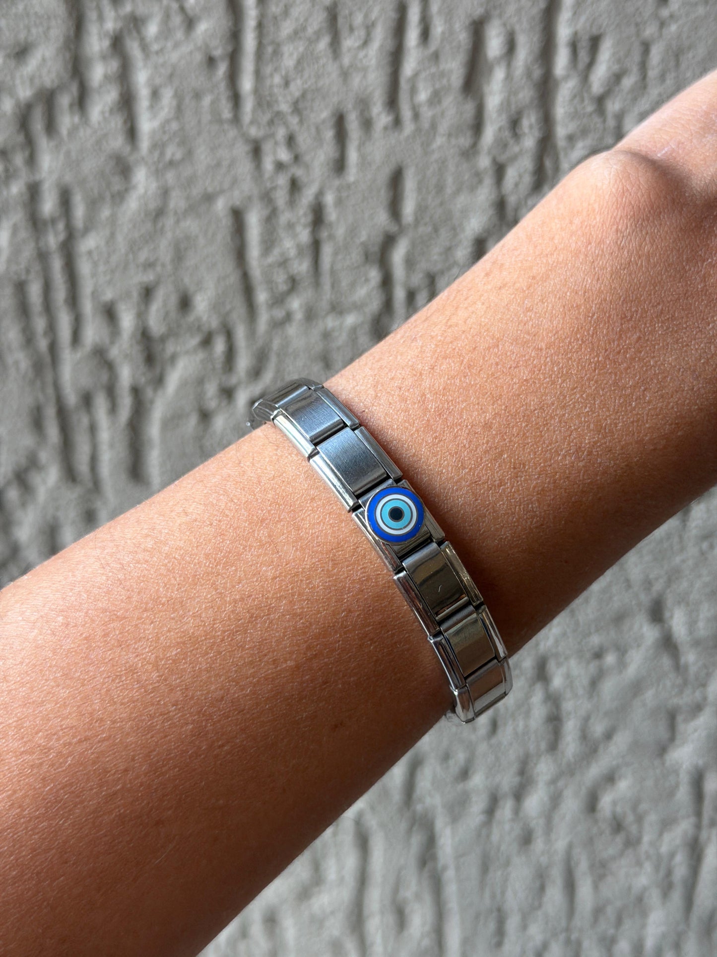 Round Evil eye italian charm bracelet