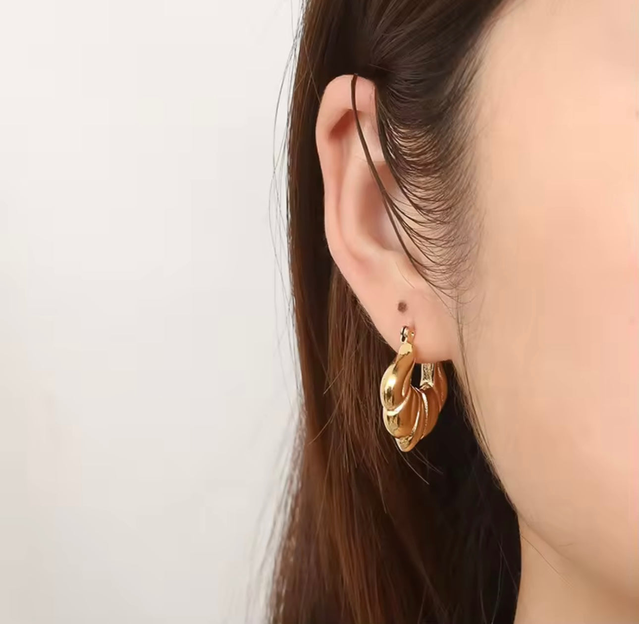 Flatened Layered Earrings