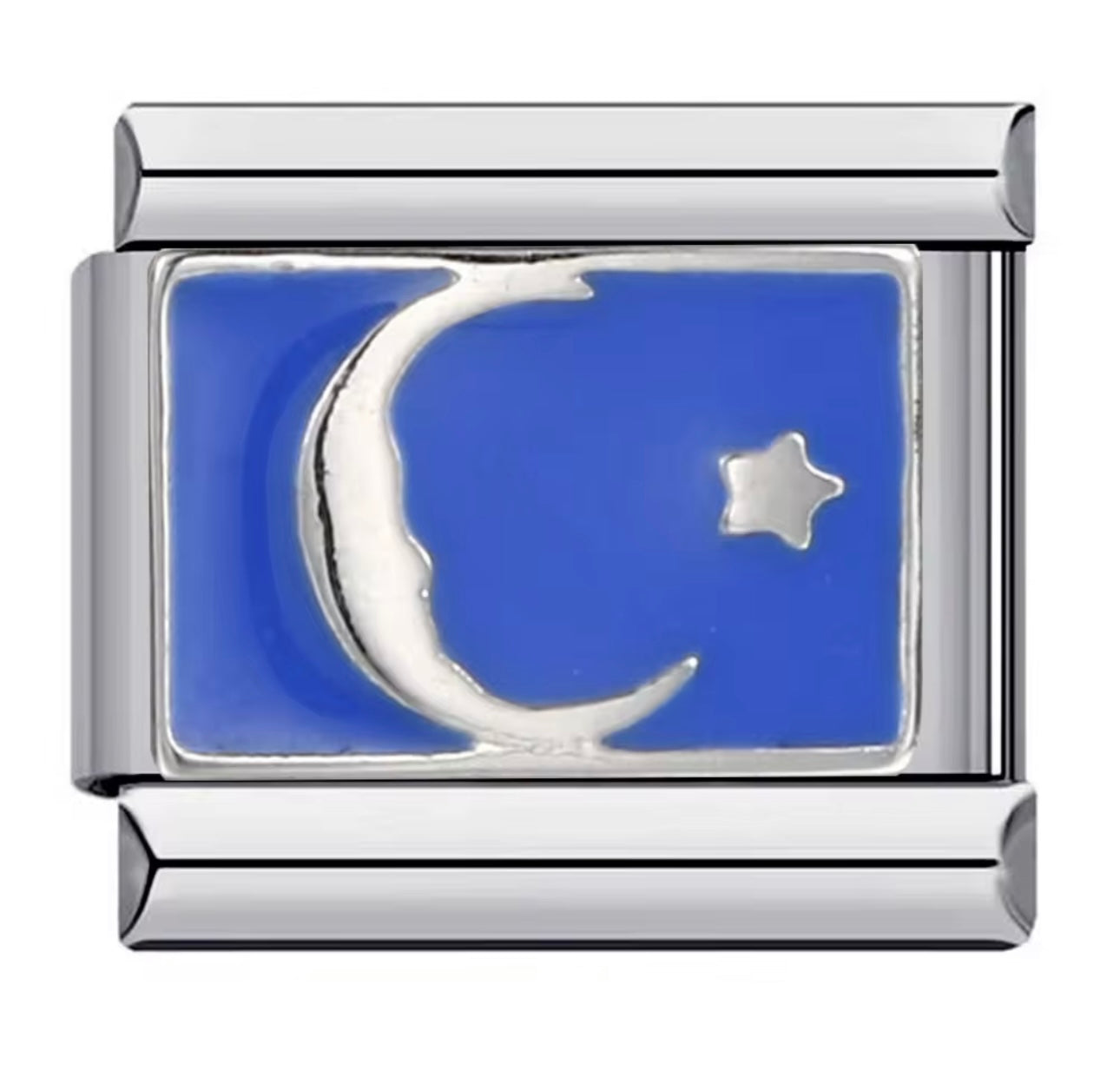 SilverBorder moon Charm