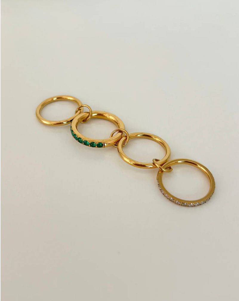 Manhattan dual tone stacked ring