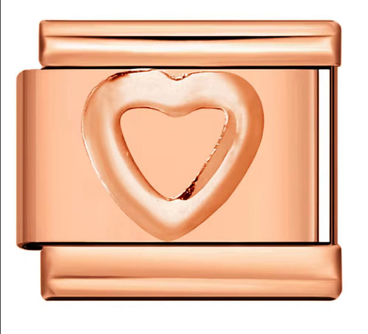 Single heart Rose gold  Charm