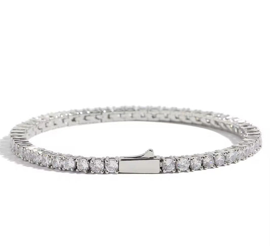 Micro Tennis bracelet in white- 4mm