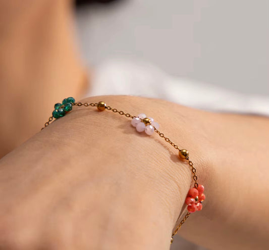 Colourful flower bracelet