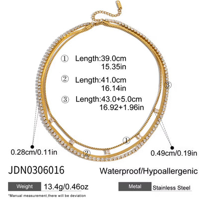 18k gold plated stainless steel white zircon pendant