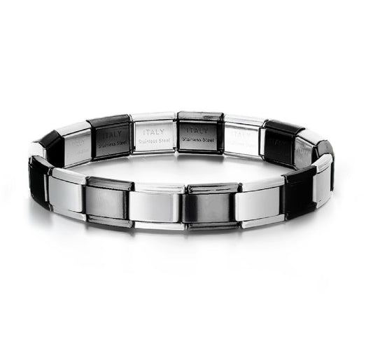 Black silver  italian bracelet
