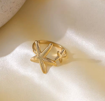 Gold Shell Set of three Rings(golden)