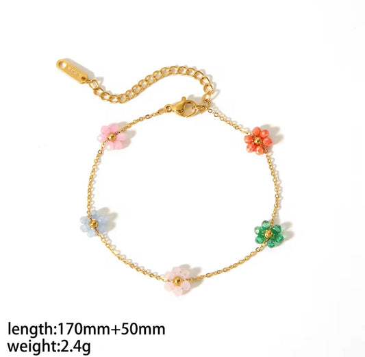 Colourful flower bracelet