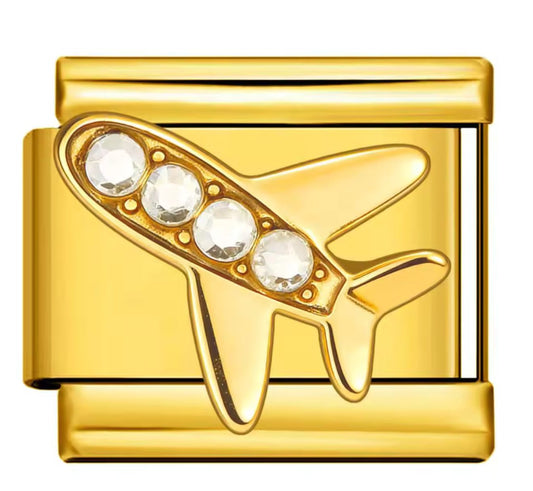 Diamond aeroplane charm
