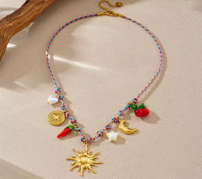 Rope charm necklace
