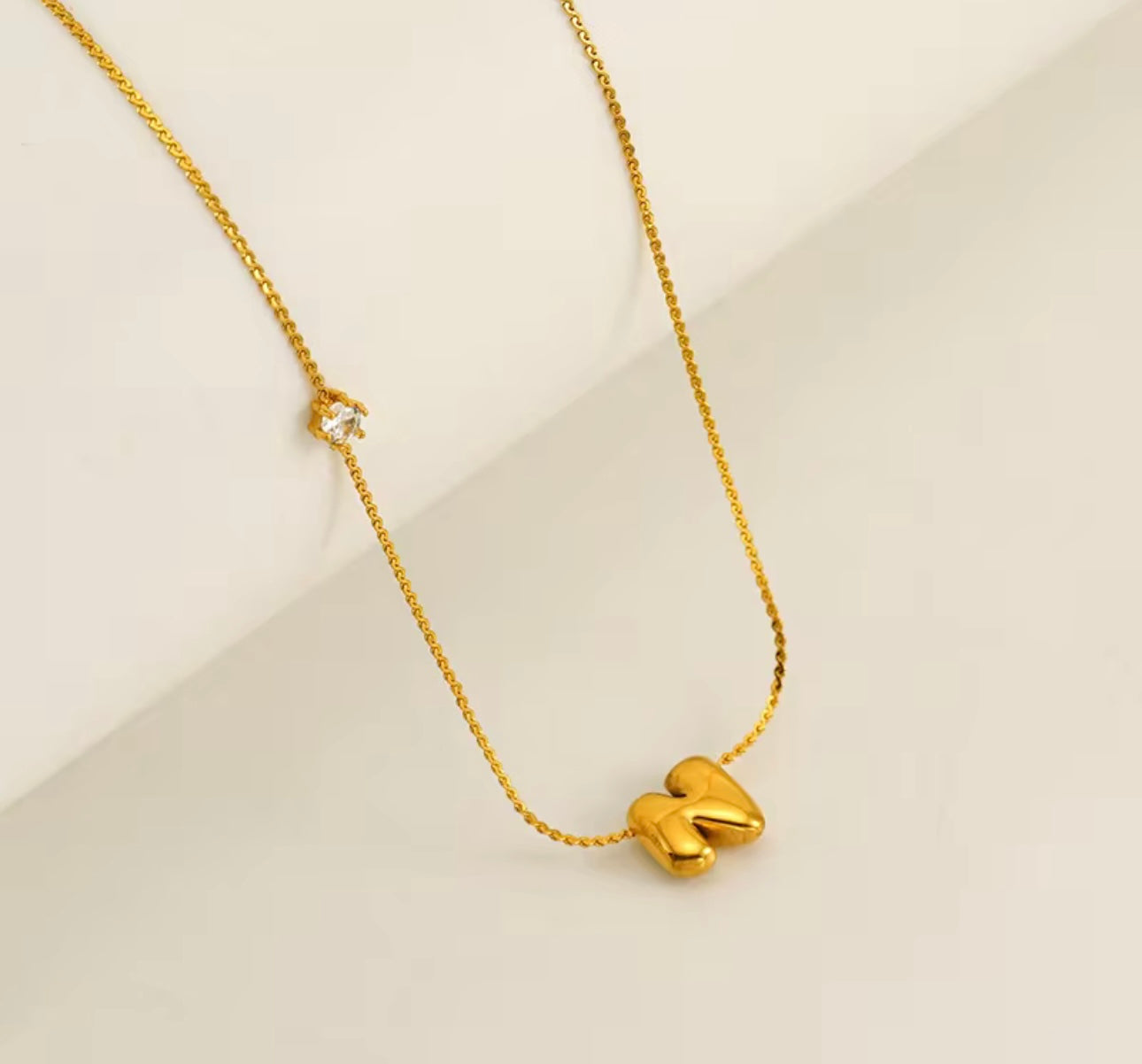 Mini bubble balloon letter alphabets 18k Gold plated