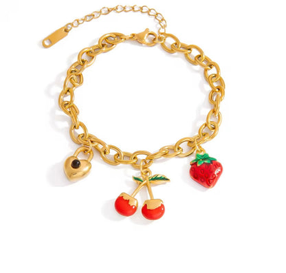 Cherry charm bracelet