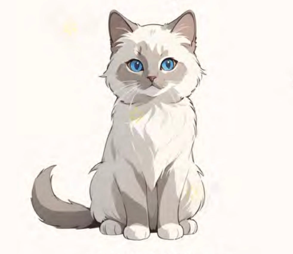 White cat Badge