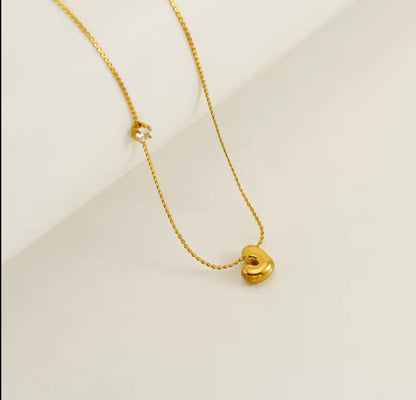 Mini bubble balloon letter alphabets 18k Gold plated