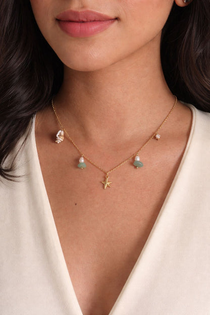 Coral beach necklace