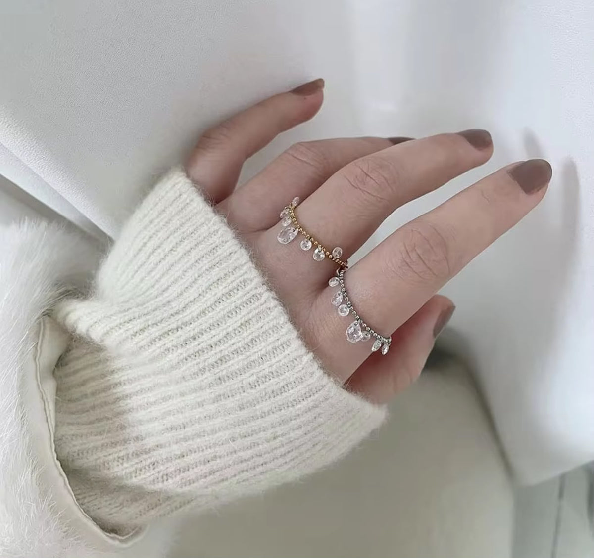 Water drop adjustable ring