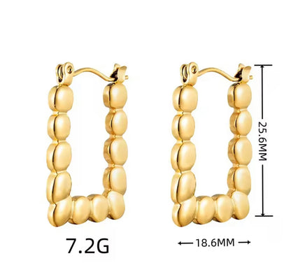 Rectangular Ball Earrings