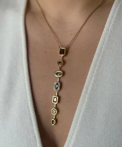 Vertical Embedded  Necklace