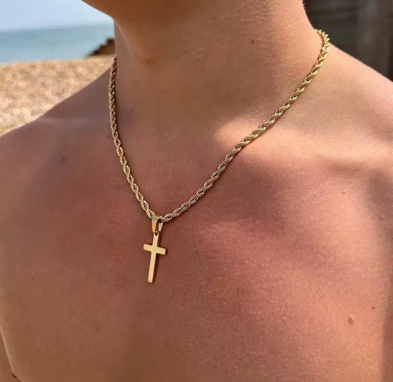 Men’s cross twist chain