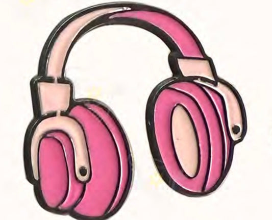 Pink headphones Badge